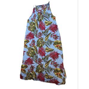 Women's Tropical Spaghetti Strap Dress Size M Pockets Loose Mumu